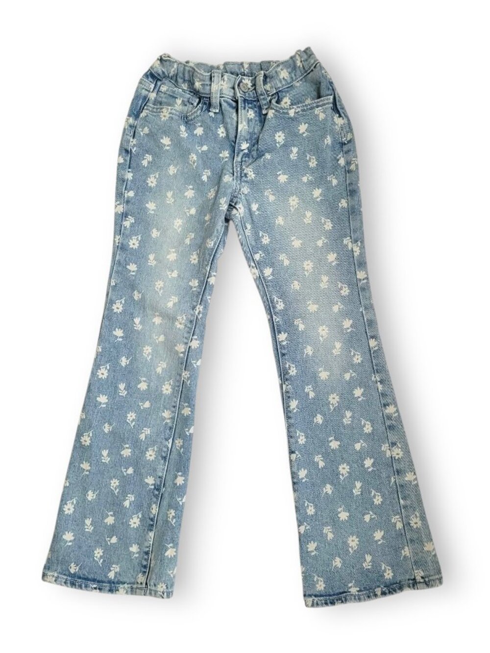 Old Navy Girls Size 10 High Rise Flare Jeans Stretch Denim Adjustable Waist